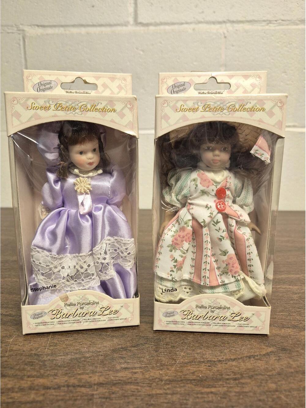 Barbara Lee Sweet Petite Collection Porcelain Dolls - Stephanie & Linda